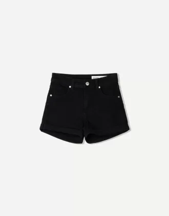 Shorts vaqueros con vuelta Black