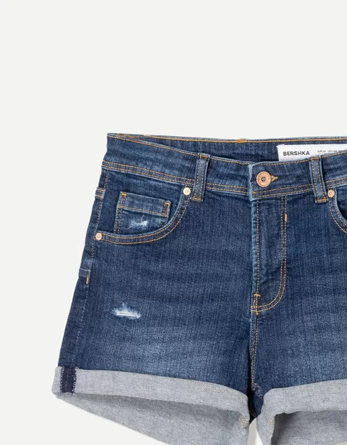 Shorts vaqueros con vuelta Blue