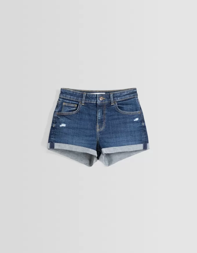 Shorts vaqueros con vuelta Blue