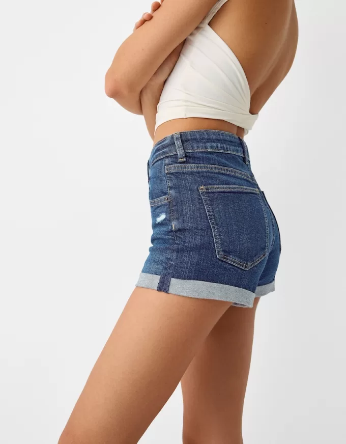 Shorts vaqueros con vuelta Blue