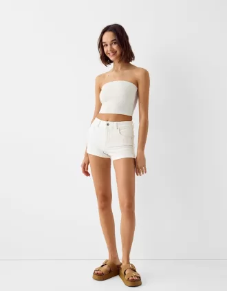 Shorts vaqueros con vuelta White