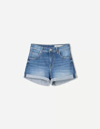 Shorts vaqueros con vuelta Light blue