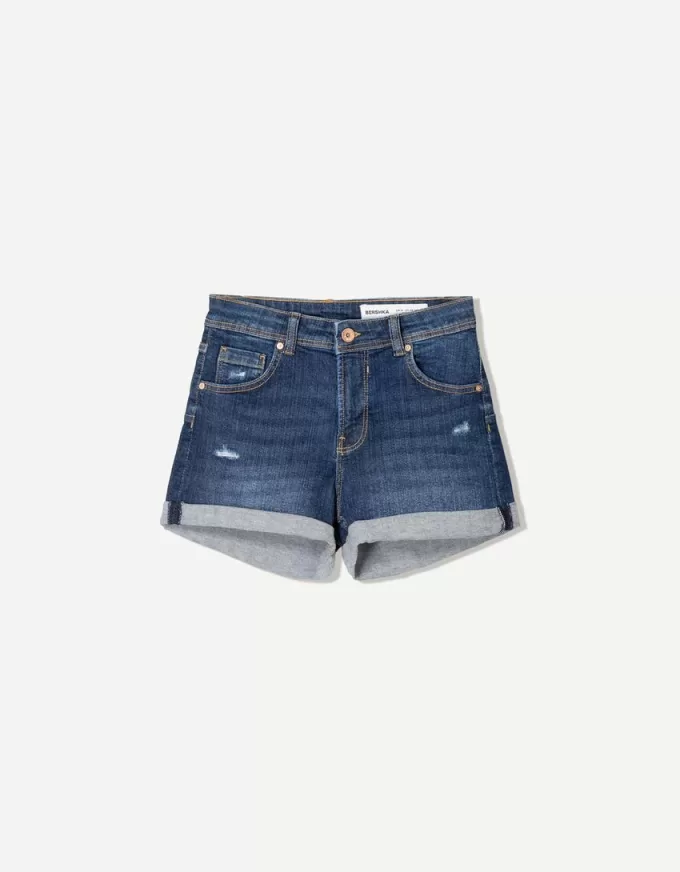Shorts vaqueros con vuelta Blue