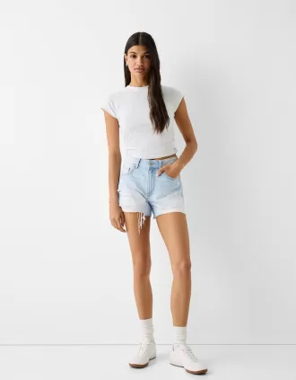 Shorts vaqueros rotos Light blue