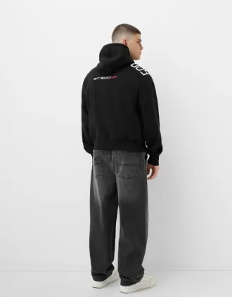 Sudadera con capucha Shelby GT 500KR de corte cuadrado Black
