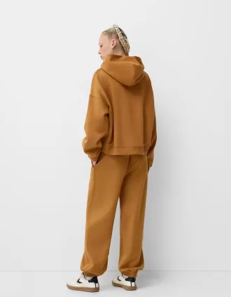 Sudadera con capucha de felpa Light Brown