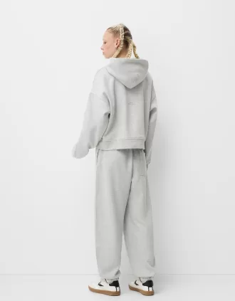 Sudadera con capucha de felpa Grey
