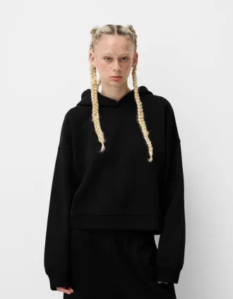 Sudadera con capucha de felpa Black