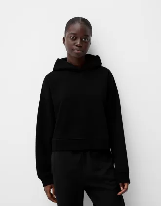 Sudadera con capucha de felpa Black