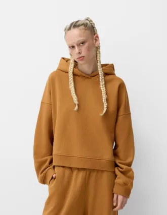 Sudadera con capucha de felpa Light Brown
