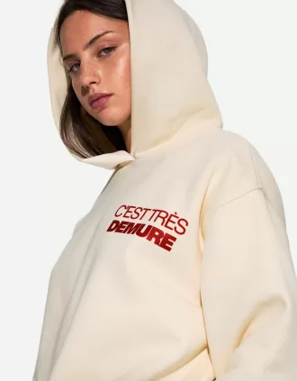 Sudadera con capucha estampada Cream