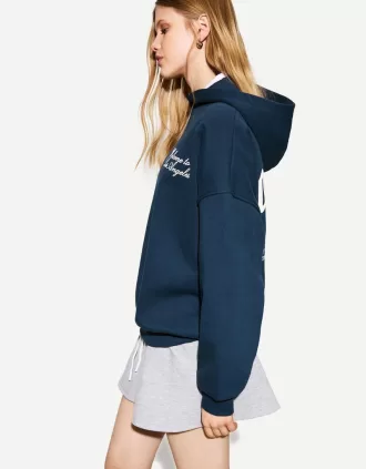 Sudadera con capucha estampada Navy