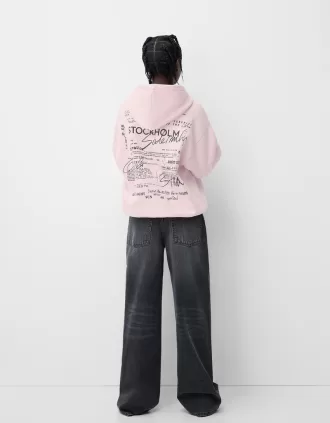 Sudadera con capucha estampada Pink