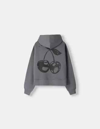 Sudadera con capucha estampada Dark grey