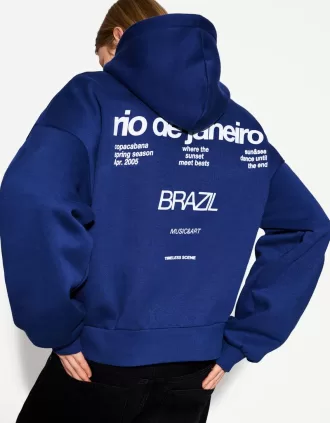 Sudadera con capucha estampada Blue