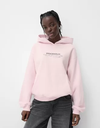 Sudadera con capucha estampada Pink