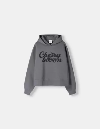 Sudadera con capucha estampada Dark grey
