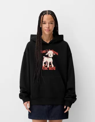 Sudadera con capucha estampada Black