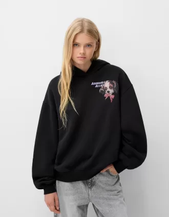 Sudadera con capucha estampada Black