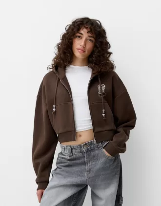 Sudadera con capucha estampada Brown