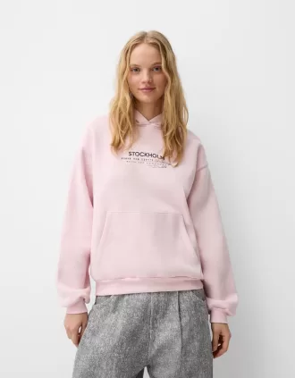 Sudadera con capucha estampada Pink