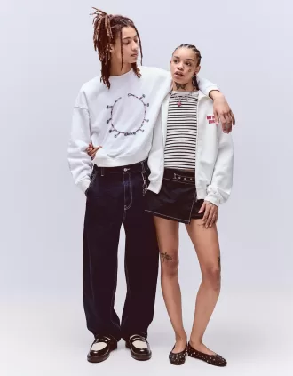 Sudadera con capucha estampada y cremallera Off white