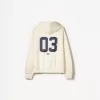 Sudadera con capucha estampada y cremallera Mustard