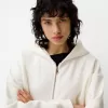 Sudadera con capucha estampada y cremallera Off white
