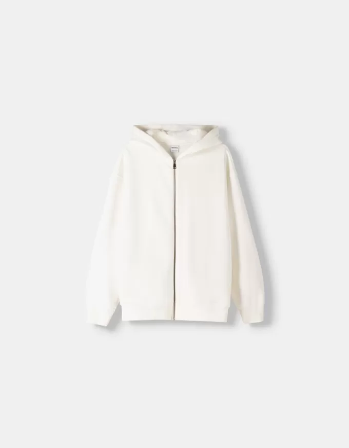 Sudadera con capucha estampada y cremallera Off white