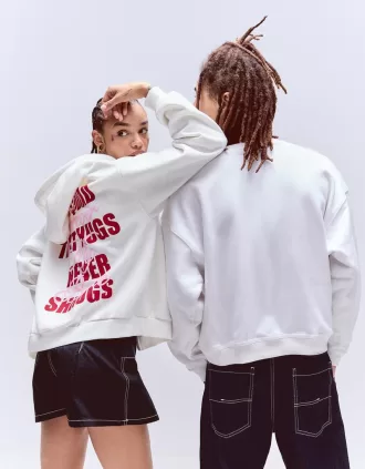 Sudadera con capucha estampada y cremallera Off white