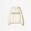 Sudadera con capucha estampada y cremallera Mustard