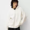 Sudadera con capucha estampada y cremallera Off white