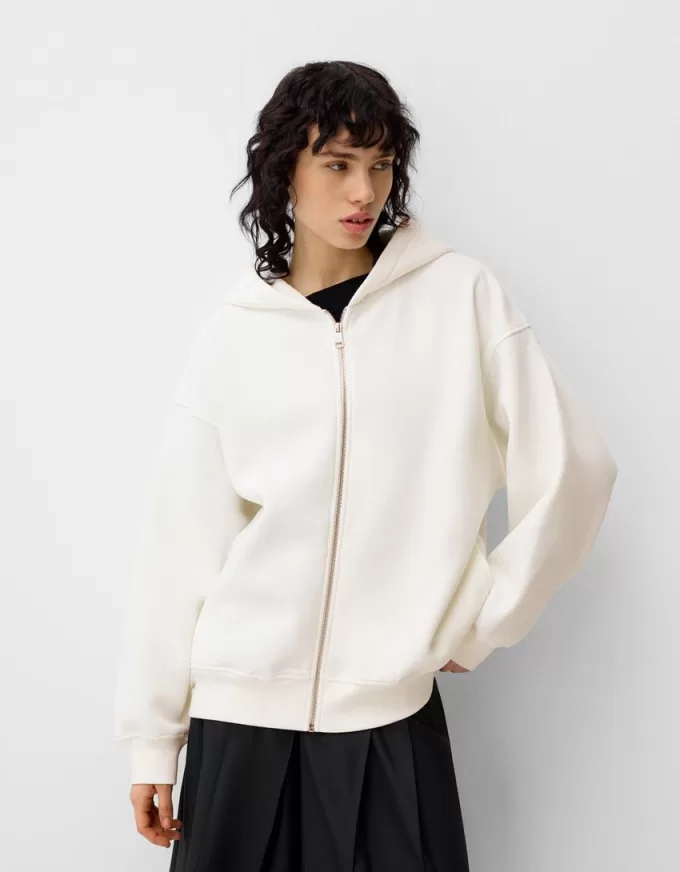 Sudadera con capucha estampada y cremallera Off white
