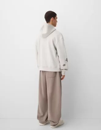 Sudadera con capucha oversize estampada Grey