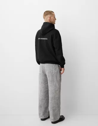 Sudadera con capucha oversize estampada Black