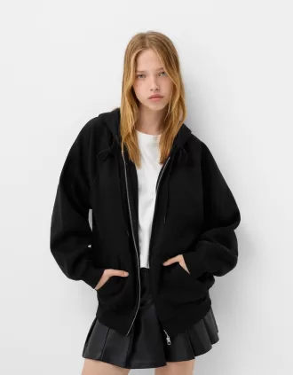 Sudadera con capucha y cremallera Black