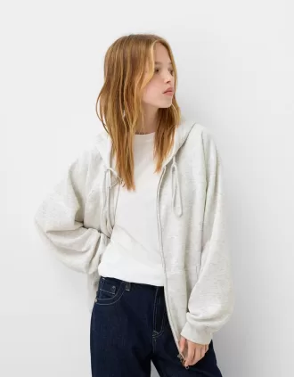 Sudadera con capucha y cremallera Grey