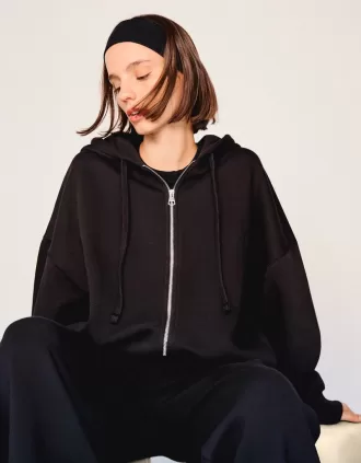 Sudadera con capucha y cremallera Black