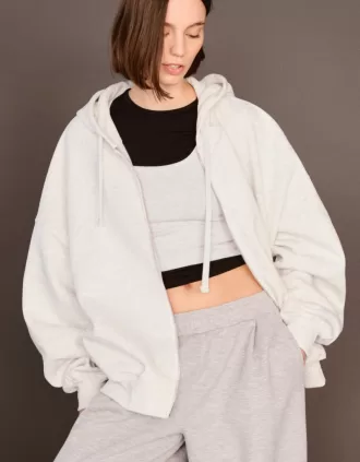 Sudadera con capucha y cremallera Grey