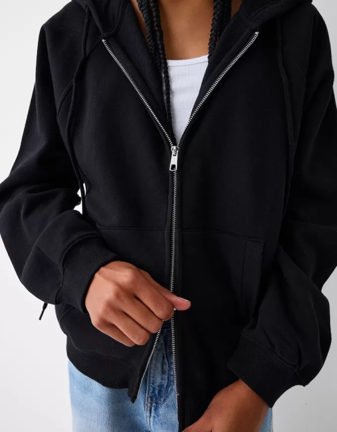 Sudadera con capucha y cremallera Black