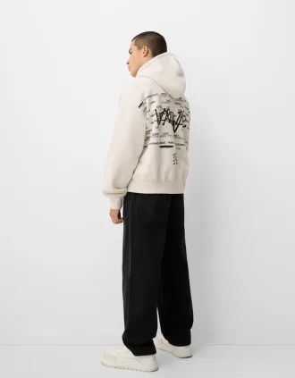 Sudadera con capucha y estampado boxy Grey