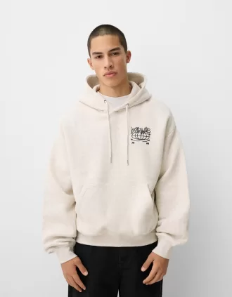Sudadera con capucha y estampado boxy Grey