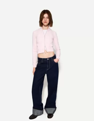 Sudadera de cuello alto con cremallera Pink