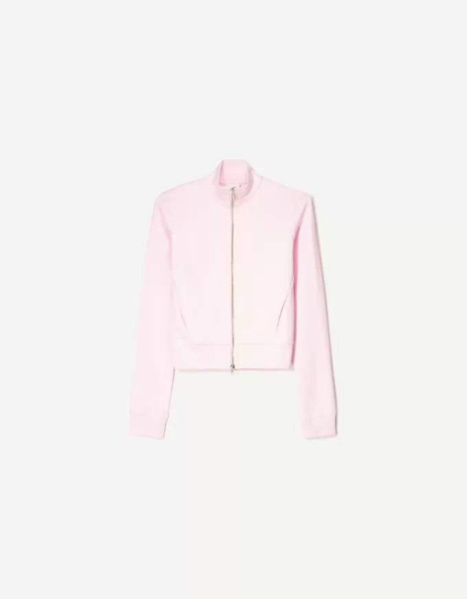 Sudadera de cuello alto con cremallera Pink