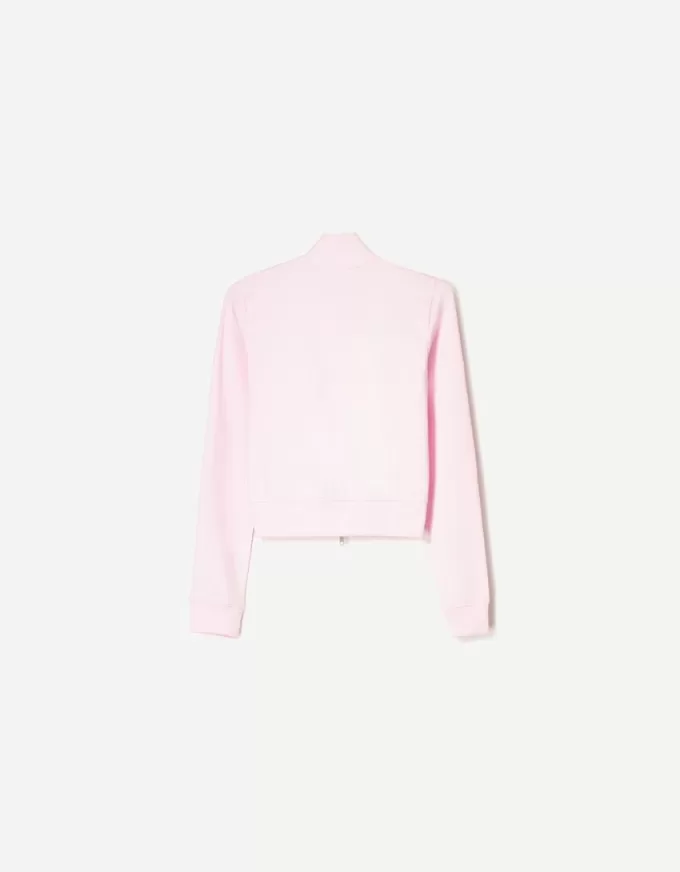 Sudadera de cuello alto con cremallera Pink