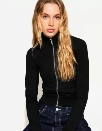 Sudadera de cuello alto con cremallera Black