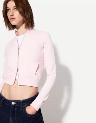 Sudadera de cuello alto con cremallera Pink