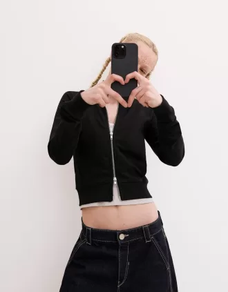 Sudadera de cuello alto con cremallera Black