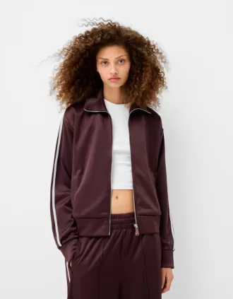 Sudadera de raso con cremallera Violet