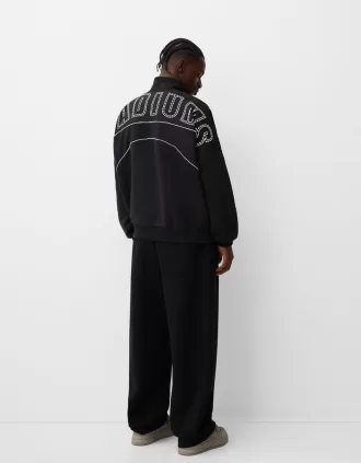 Sudadera deportiva estampada con cremallera Grey